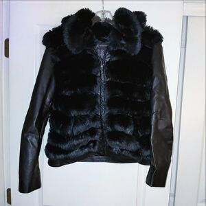 Black Faux Fur Women's Jacket